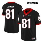 Women's Georgia Bulldogs NCAA #81 Jaylen Johnson Nike Stitched Black Legend Authentic College Football Jersey AER6354XC